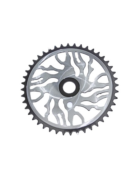 Steel Chainring Zt7i-d 1/2 X 1/8 44t Chrome/Black.